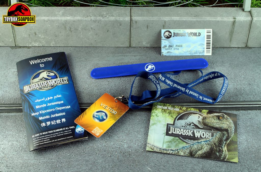 jurassic world welcome kit ticket snap band box set